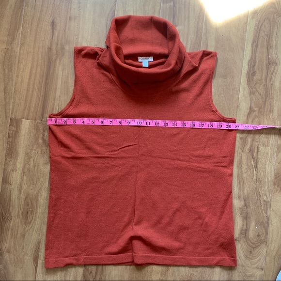 BNWT Amazing Burnt Orange Sleeveless Turtleneck Top Conrad C Size XL - Picture 5 of 9